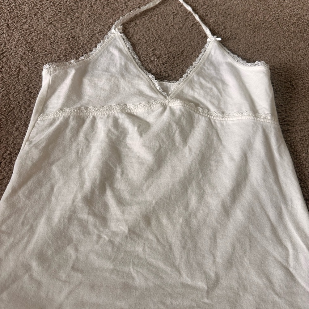Brandy Melville Ivory Lace-Trim Cami Top